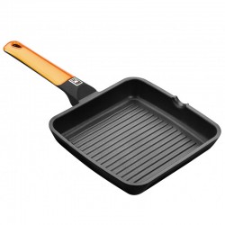 Grill viande rainuré 22x22cm Collection Prestige Orange