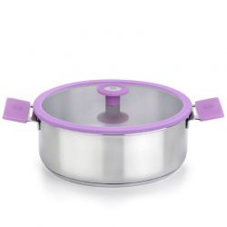 Faitout Inox 20cm "Modèle Versailles" avec couvercle lilas