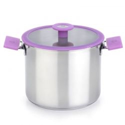 Grand faitout Inox 20cm "Modèle Versailles" avec couvercle lilas