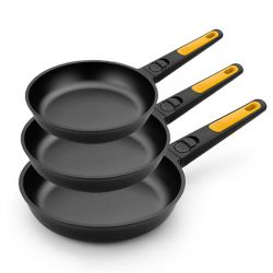 lot de 3 poêles Induction BRA 20 24 28cm fast click