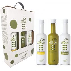 Coffret cadeau de 3 bouteilles d'huiles d'olive qualité Premium Olimedi - 3 x 0,5L