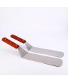 lot de 2 spatules plates inox manche en bois (36cm)