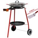 Kit à paella sur roulette - 12 parts - Plat acier - Couvercle