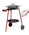 Kit à paella sur roulette - 15 parts - Plat acier - Couvercle
