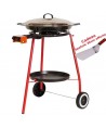 Kit à paella sur roulette - 12 parts - Plat emaillé - Couvercle